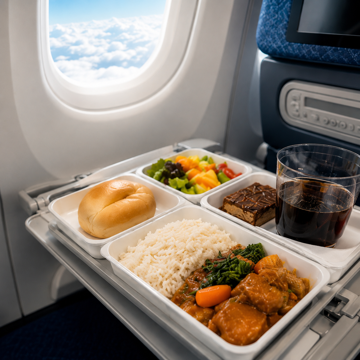 Catering para aerolíneas: bandejas de servicio a bordo
